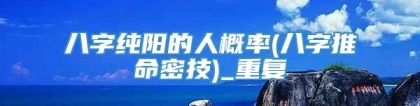 八字纯阳的人概率(八字推命密技)_重复