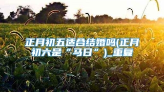正月初五适合结婚吗(正月初六是“马日”)_重复