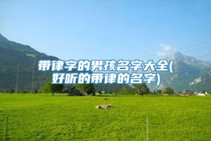 带律字的男孩名字大全(好听的带律的名字)