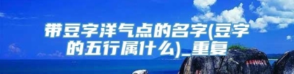 带豆字洋气点的名字(豆字的五行属什么)_重复