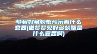 梦到好多螃蟹预示着什么意思(做梦梦见好多螃蟹是什么意思啊)