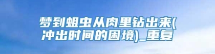 梦到蛆虫从肉里钻出来(冲出时间的困境)_重复