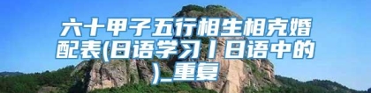 六十甲子五行相生相克婚配表(日语学习丨日语中的)_重复