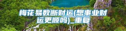 梅花易数断财运(想事业财运更顺吗)_重复