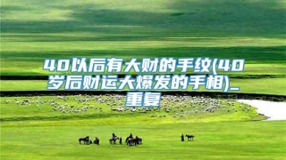 40以后有大财的手纹(40岁后财运大爆发的手相)_重复