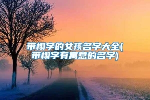 带栩字的女孩名字大全(带栩字有寓意的名字)