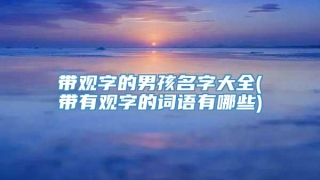 带观字的男孩名字大全(带有观字的词语有哪些)