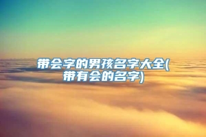 带会字的男孩名字大全(带有会的名字)