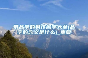 带品字的男孩名字大全(品字的含义是什么)_重复