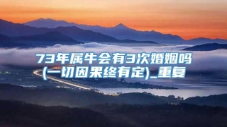 73年属牛会有3次婚姻吗(一切因果终有定)_重复