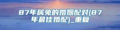 87年属兔的婚姻配对(87年最佳婚配)_重复