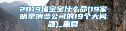 2019猪宝宝什么命(19家明星消费公司的19个大问题)_重复