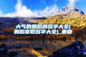 大气的舞蹈房名字大全(舞蹈室取名字大全)_重复