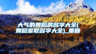 大气的舞蹈房名字大全(舞蹈室取名字大全)_重复