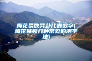 梅花易数巽卦代表数字(梅花易数几种常见的测字法)