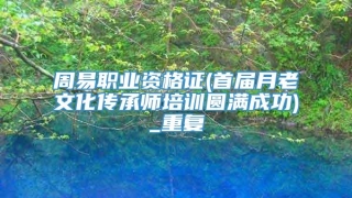 周易职业资格证(首届月老文化传承师培训圆满成功)_重复