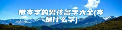 带岑字的男孩名字大全(岑是什么字)