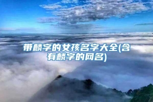 带麟字的女孩名字大全(含有麟字的网名)