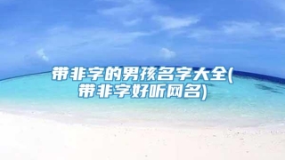 带非字的男孩名字大全(带非字好听网名)