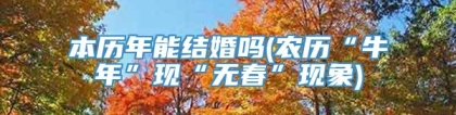 本历年能结婚吗(农历“牛年”现“无春”现象)