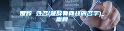 楚辞 姓名(楚辞有典故的名字)_重复