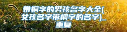 带桐字的男孩名字大全(女孩名字带桐字的名字)_重复