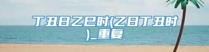 丁丑日乙巳时(乙日丁丑时)_重复
