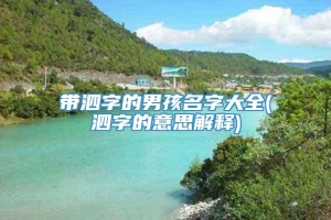带泗字的男孩名字大全(泗字的意思解释)