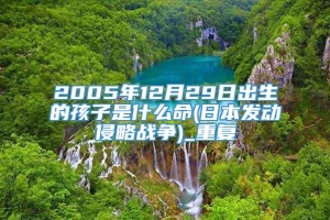 2005年12月29日出生的孩子是什么命(日本发动侵略战争)_重复