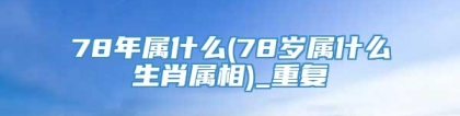 78年属什么(78岁属什么生肖属相)_重复