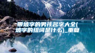 带坡字的男孩名字大全(坡字的组词是什么)_重复