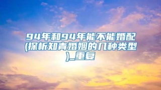 94年和94年能不能婚配(探析知青婚姻的几种类型)_重复
