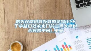 东光双柳树算卦算的灵吗(村中丁字路口处农家门前三棵大柳树长在路中间)_重复