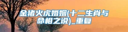 金猪火虎婚姻(十二生肖与命相之说)_重复