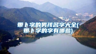 带卜字的男孩名字大全(带卜字的字有哪些)