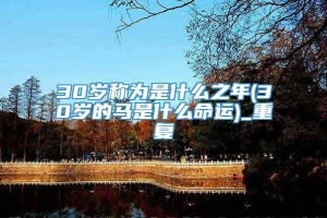 30岁称为是什么之年(30岁的马是什么命运)_重复