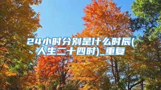 24小时分别是什么时辰(人生二十四时)_重复