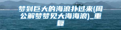 梦到巨大的海浪扑过来(周公解梦梦见大海海浪)_重复