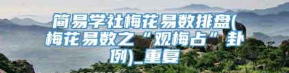 简易学社梅花易数排盘(梅花易数之“观梅占”卦例)_重复