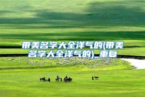 带美名字大全洋气的(带美名字大全洋气的)_重复