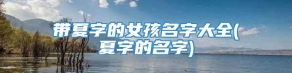 带夏字的女孩名字大全(夏字的名字)