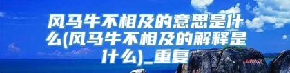 风马牛不相及的意思是什么(风马牛不相及的解释是什么)_重复