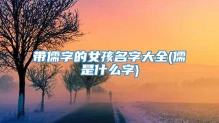 带儒字的女孩名字大全(儒是什么字)