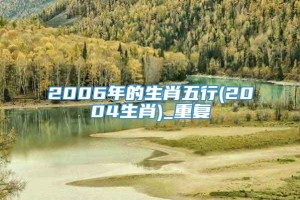 2006年的生肖五行(2004生肖)_重复
