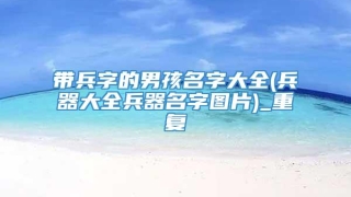 带兵字的男孩名字大全(兵器大全兵器名字图片)_重复