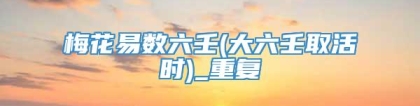 梅花易数六壬(大六壬取活时)_重复