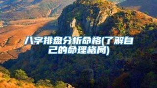八字排盘分析命格(了解自己的命理格局)