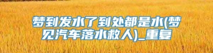 梦到发水了到处都是水(梦见汽车落水救人)_重复