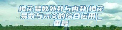 梅花易数外卦与内卦(梅花易数与六爻的综合运用)_重复
