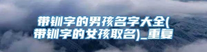 带钏字的男孩名字大全(带钏字的女孩取名)_重复